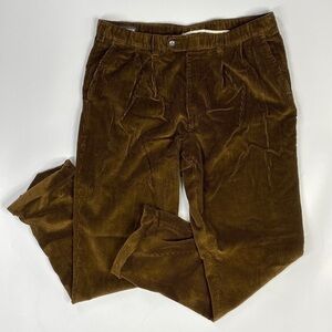 Keithmoor Brown Corduroy Pleated Pants 38x32